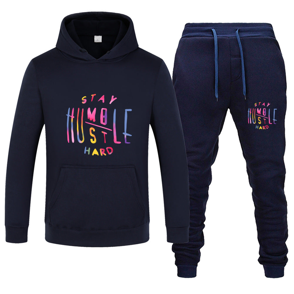 Damen Sportliches Hoodie- und Jogginghose-Set mit motivierendem Aufdruck Drune