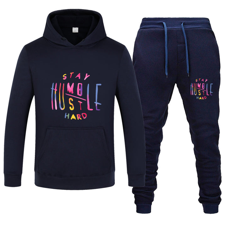 Damen Sportliches Hoodie- und Jogginghose-Set mit motivierendem Aufdruck Drune