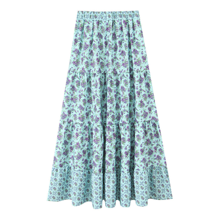 Damen Maxirock mit verspieltem Patchwork-Muster und voluminöser Silhouette Drune