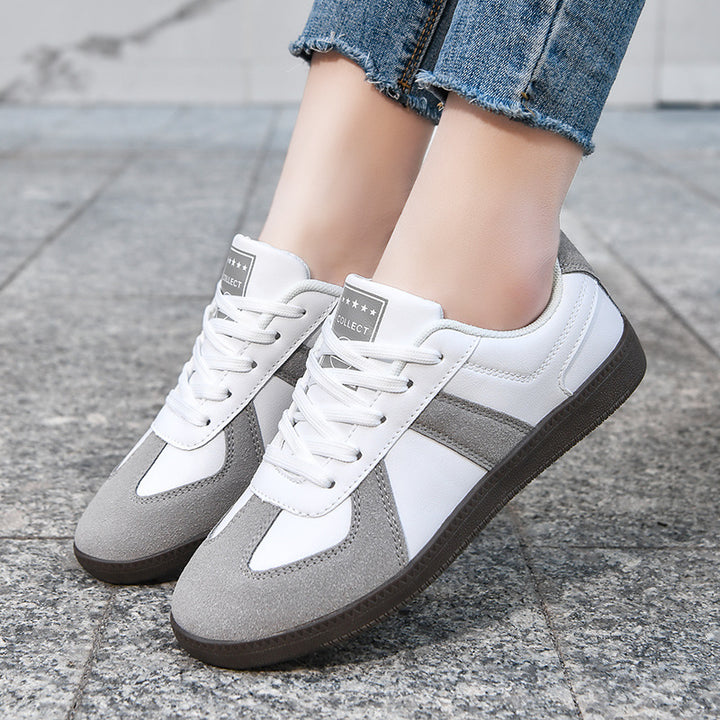 Unisex nan urbaner Tennis-Sneaker mit Veloursleder-Overlays gepolstertem Fersenkragen und vulkanisierter Gummisohle Drune