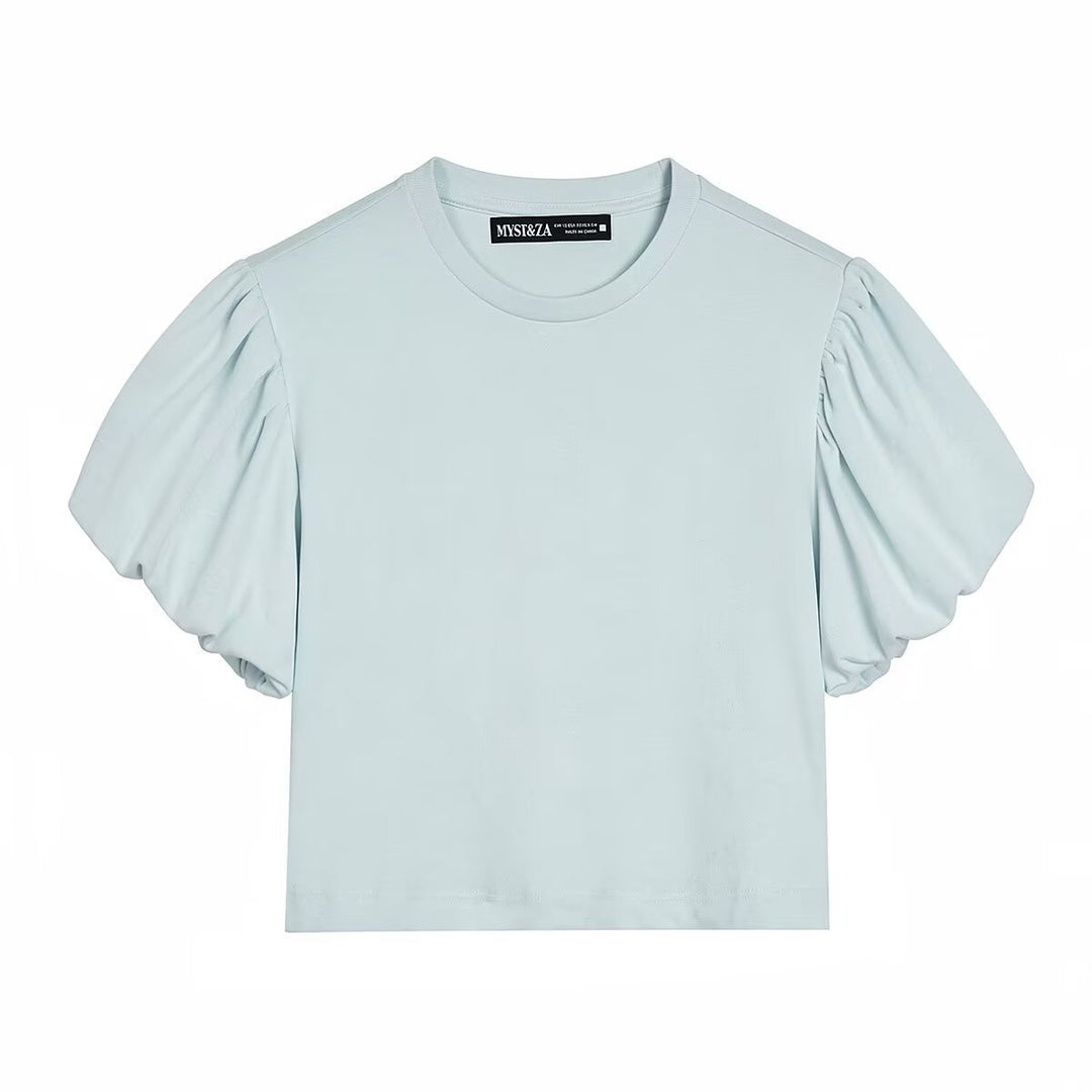 Damen T-Shirt mit voluminösen Ärmeln und modernem Schnitt Drune