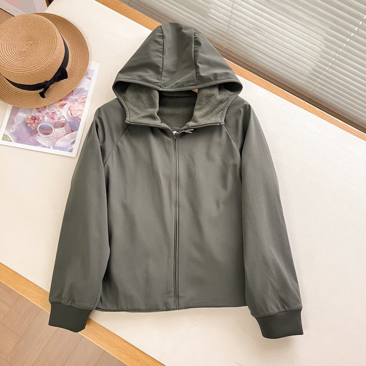 Damen fürdiferente Fleecejacke mit Kapuze Drune