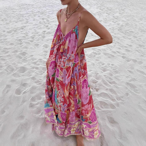 Damen Maxikleid mit floralem Muster Drune