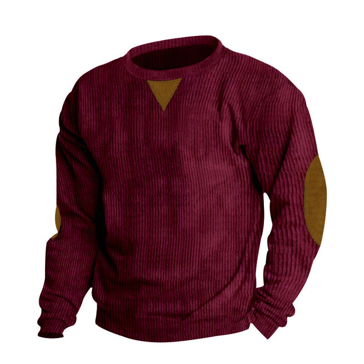Herren Strickpullover mit einzigartigem strukturiertem Design und aufgesetzten Ellbogenpatches Drune