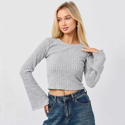 Damen Crop-Top mit weitem Arm Drune