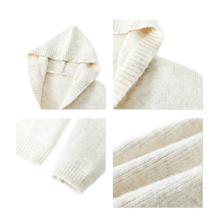 Damen gemütliche Strickjacke mit offenem Kragen und praktischen Taschen Drune