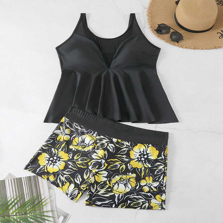 Damen Tankini-Set mit verspieltem Rock und floralem Design Drune