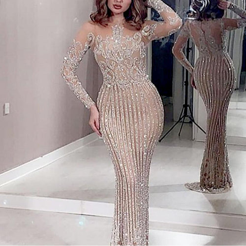 Damen Elegantes Abendkleid mit glitzernden Pailletten und schmalem Schnitt Drune