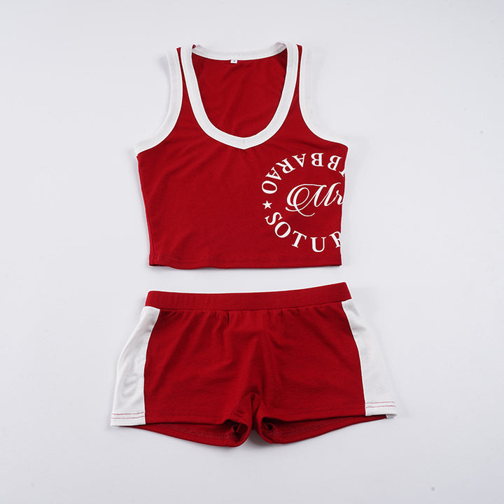 Damen Sportliches Set mit Raffungen und modernem Print Drune