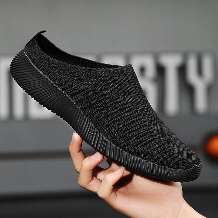 Damen nan ultraleichter Slip-On-Freizeitschuh mit nahtlosem Netzstrick, ergonomischer Fersenlasche und flexibler Wellenlaufsohle Drune