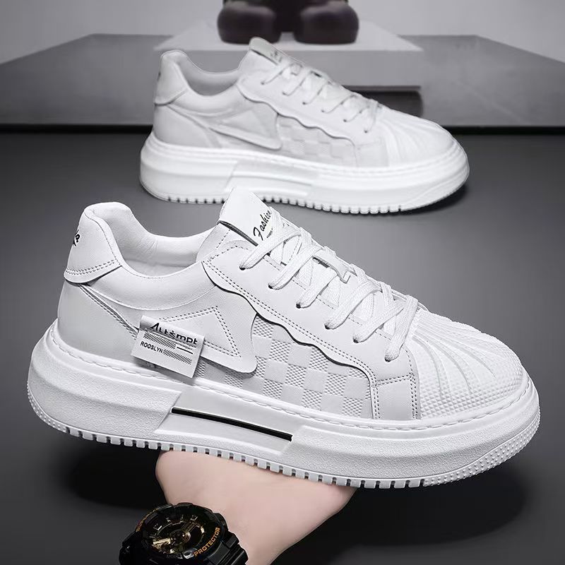 Damen modische Plattform Sneakers mit trendigem Karomuster und bequemer Dämpfung Drune