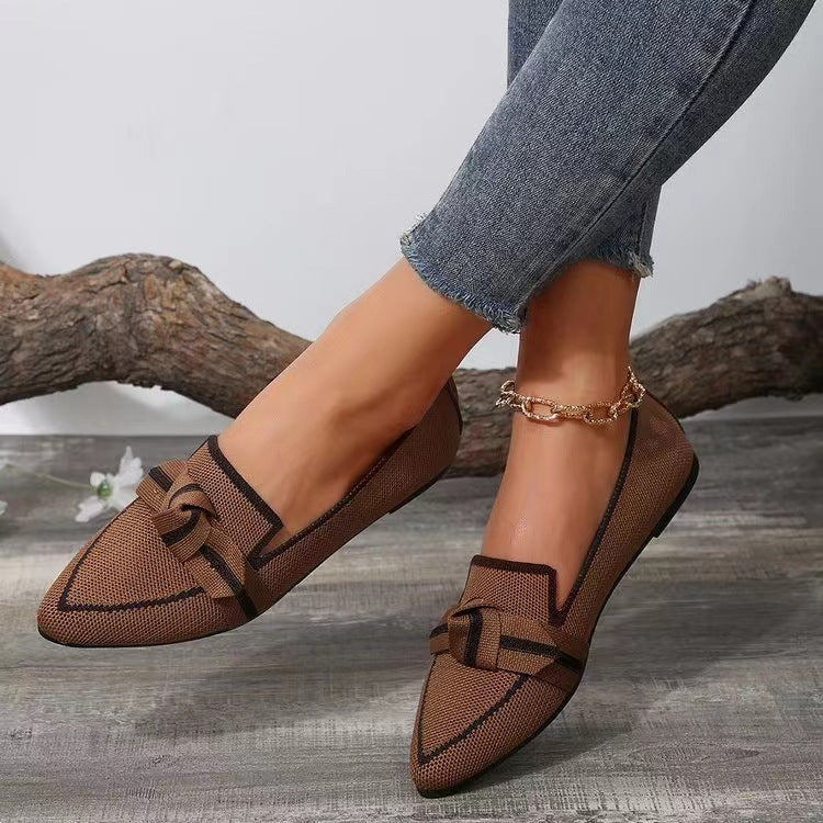 Damen Slip-On Mokassins mit elegantem Knoten-Detail Drune