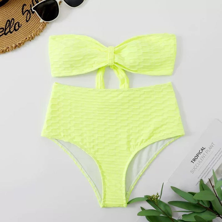 Damen Hochgeschnittener Bikini mit stylischem Knotendetail Drune