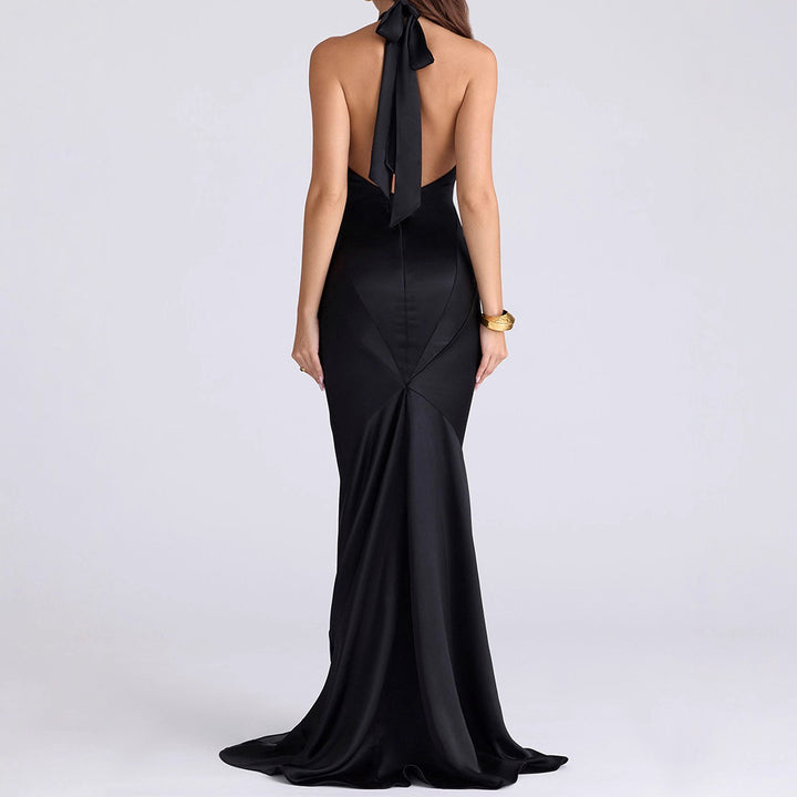 Damen Hochwertiges Abendkleid mit raffiniertem Schlüsselausschnitt Drune