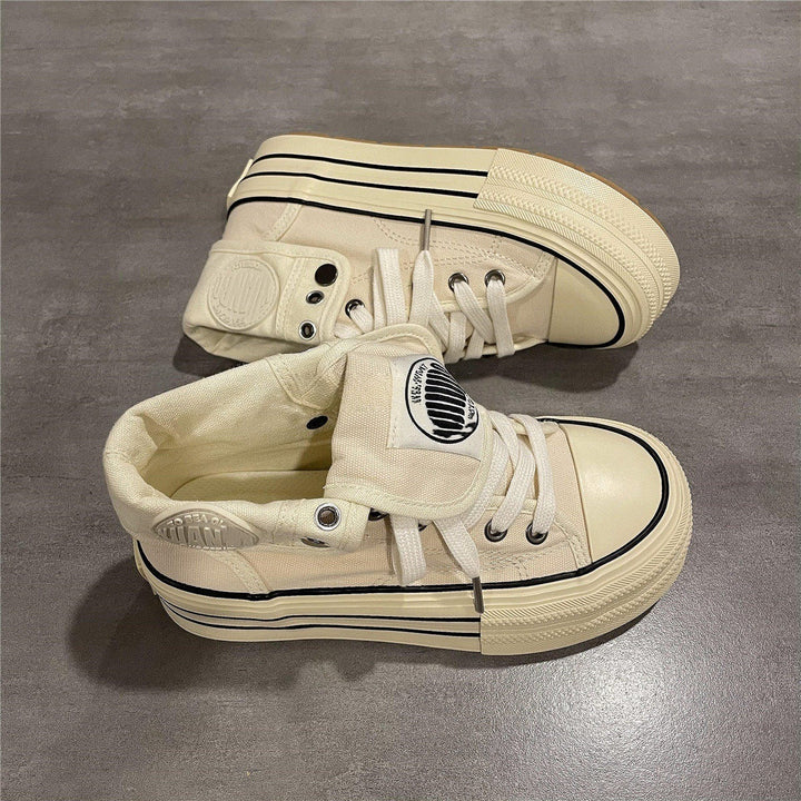 Damen High-Top Sneakers mit dicker Gummisohle und seitlichem Reißverschluss Drune