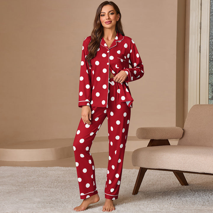 Damen Pyjama-Set im klassischen Polka-Dot Design Drune