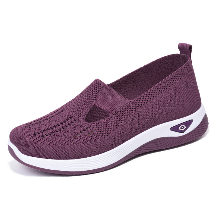 Damen nan leichte atmungsaktive Slip-On Sneaker mit elastischem Strickoberteil und orthopädischer Komfortsohle Drune