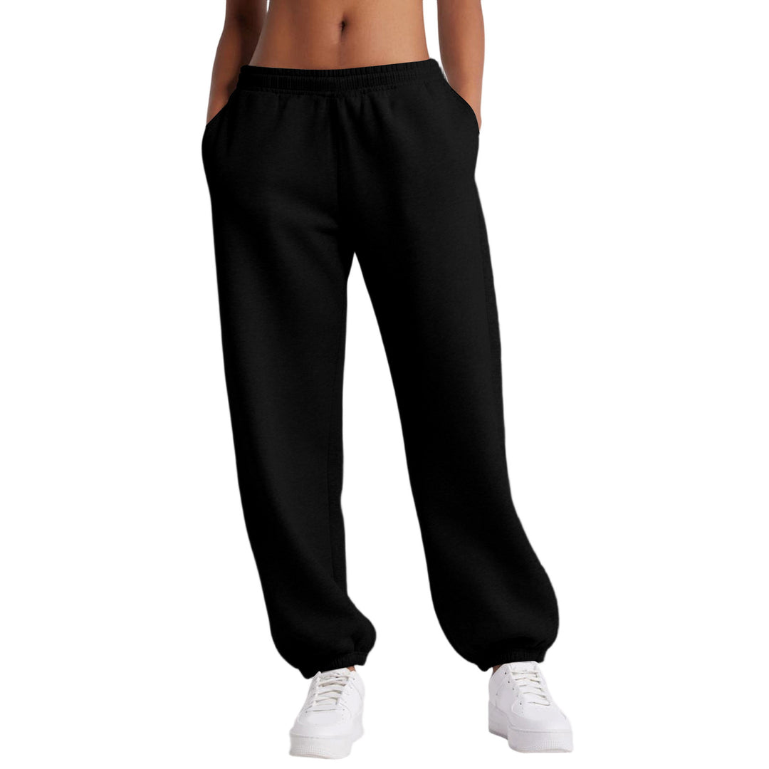 Damen nan schmale High‑Waist Sweat-Jogginghose mit hohem Komfortbund, verstellbarem Kordelzug und elastischen Knöchelbündchen Drune