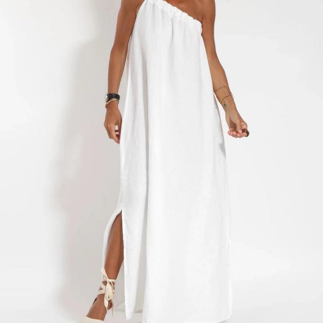 Damen Maxikleid mit asymmetrischem Träger Drune