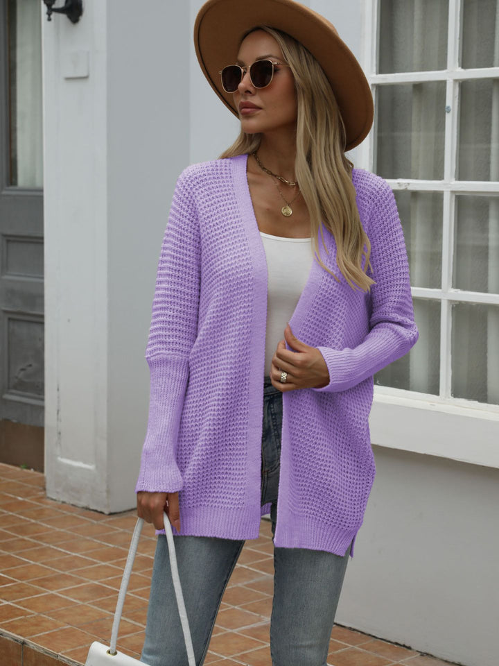 Damen Großer Strickcardigan mit modernem Wabenmuster und offenem Schnitt Drune