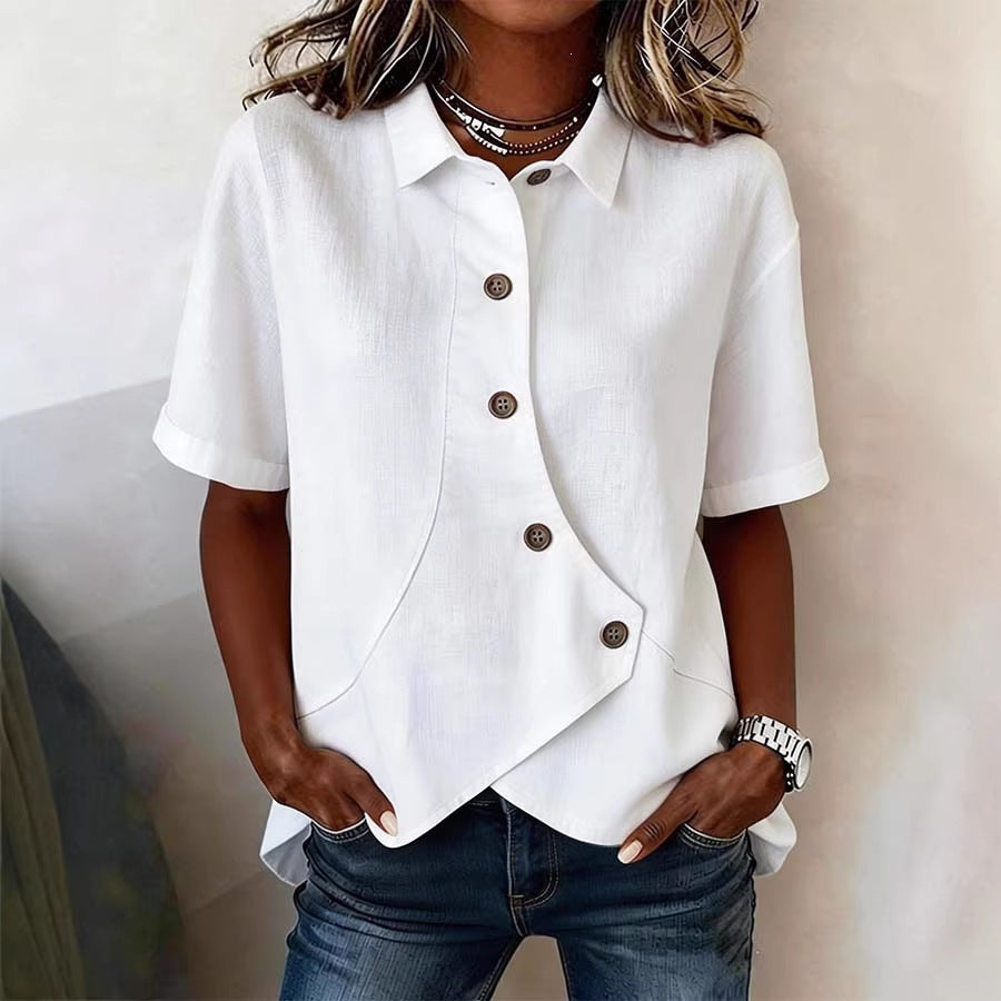 Damen Besonders gestaltete Bluse mit einzigartigem Knopfdetail Drune