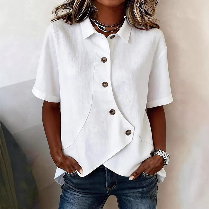 Damen Besonders gestaltete Bluse mit einzigartigem Knopfdetail Drune