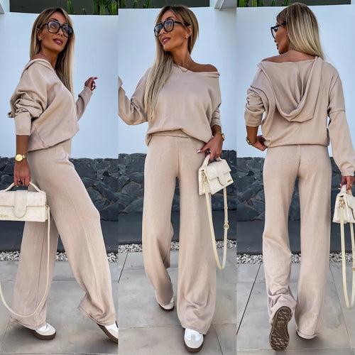 Damen luftiges und bequemes Freizeit-Set mit weitem Schnitt Drune
