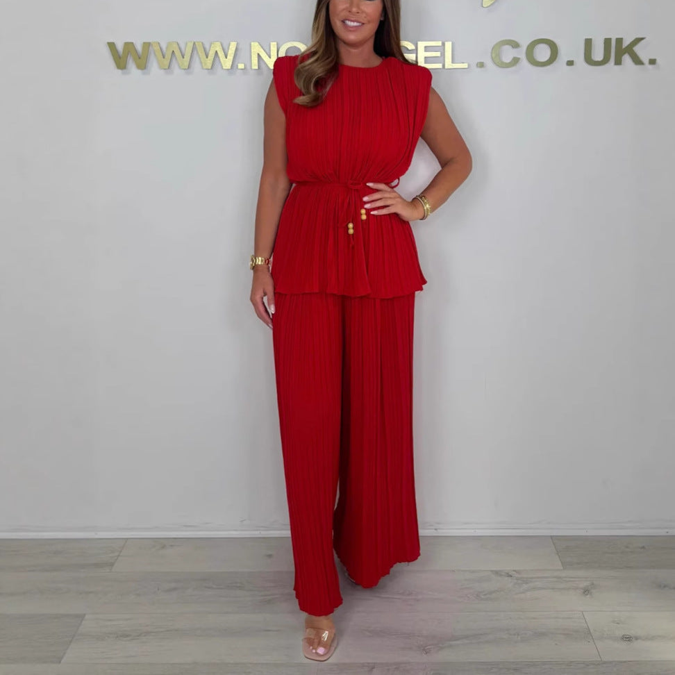 Drune | Eleganter Plissierter Jumpsuit Aus Einem Stück