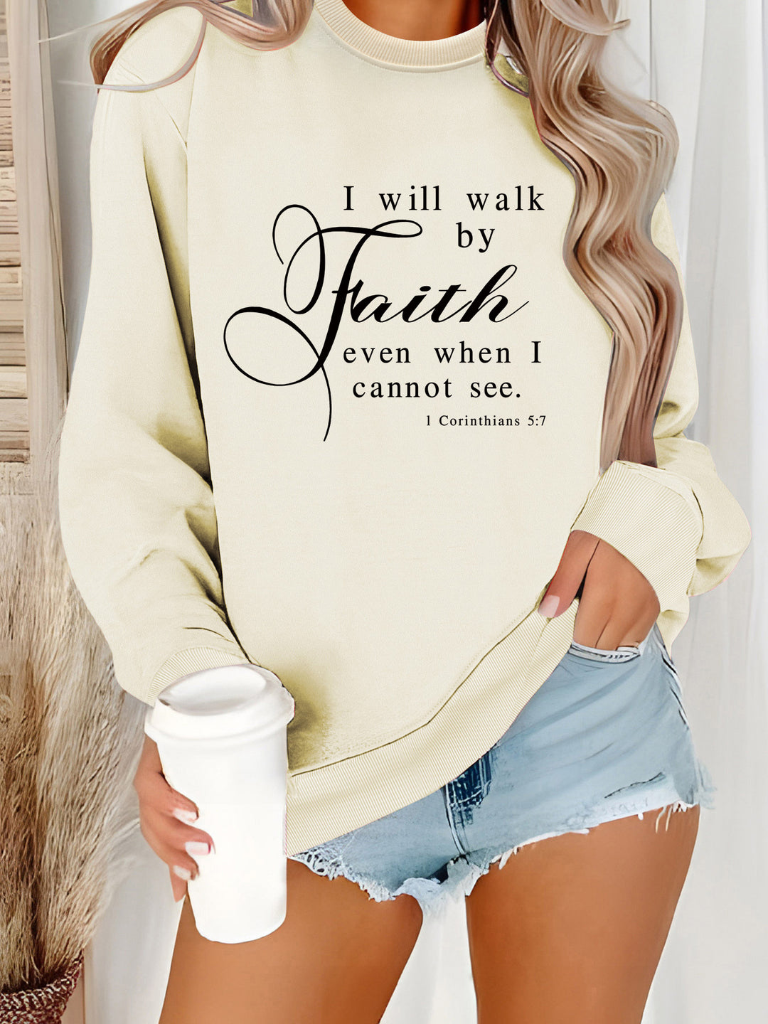Damen Sweatshirt mit inspirierendem Schriftzug und weichem Material Drune