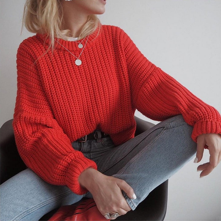 Damen oversized Strickpullover mit strukturierter Verarbeitung Drune