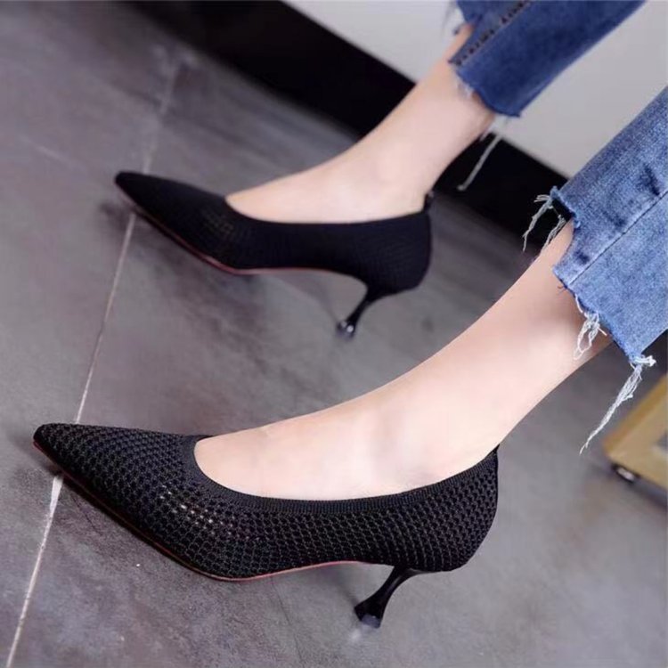 Damen elegante Spitzen-Pumps mit perforiertem Obermaterial Drune