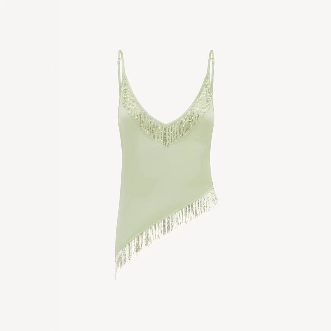 Damen Fransenoberteil und Rock Set Drune