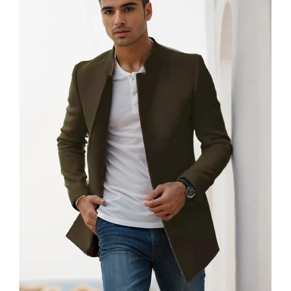 Herren eleganter Steppjacke im modernen Schnitt mit hochgeschlossenem Kragen Drune