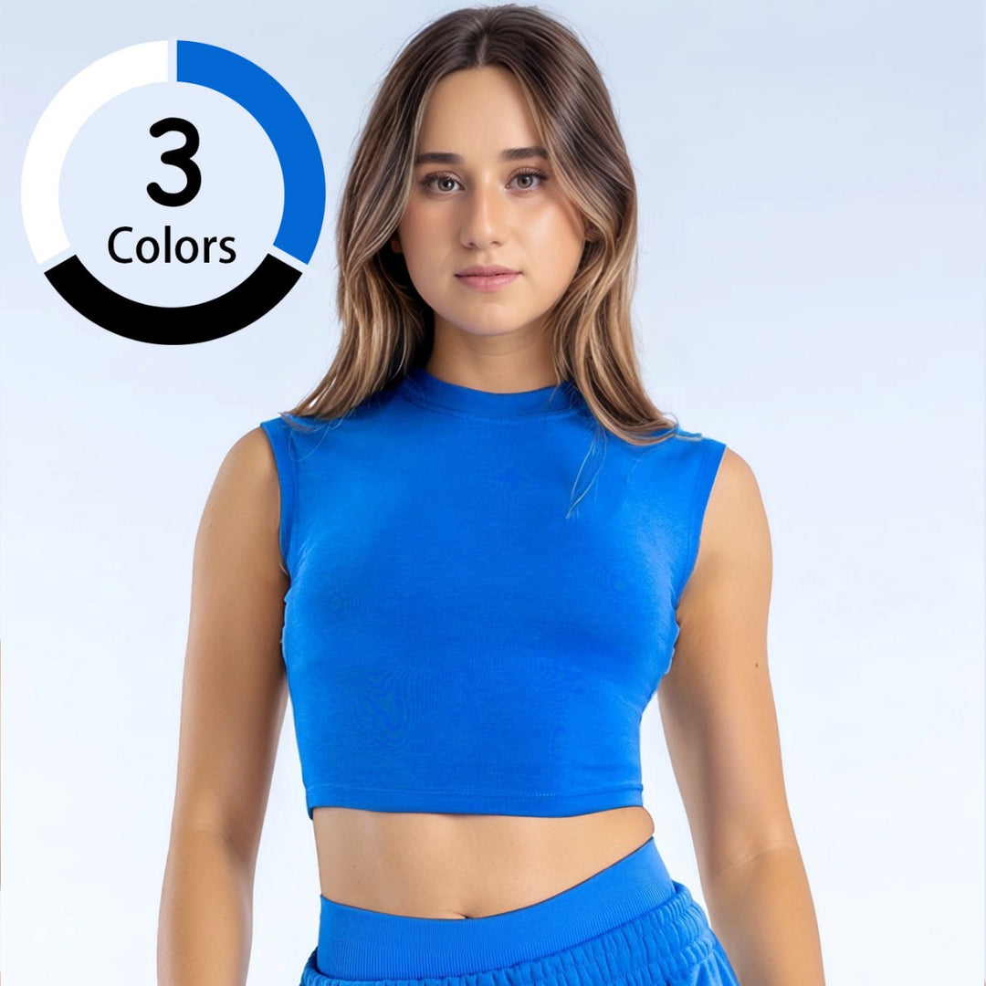 Damen Sportliches Crop-Top Drune
