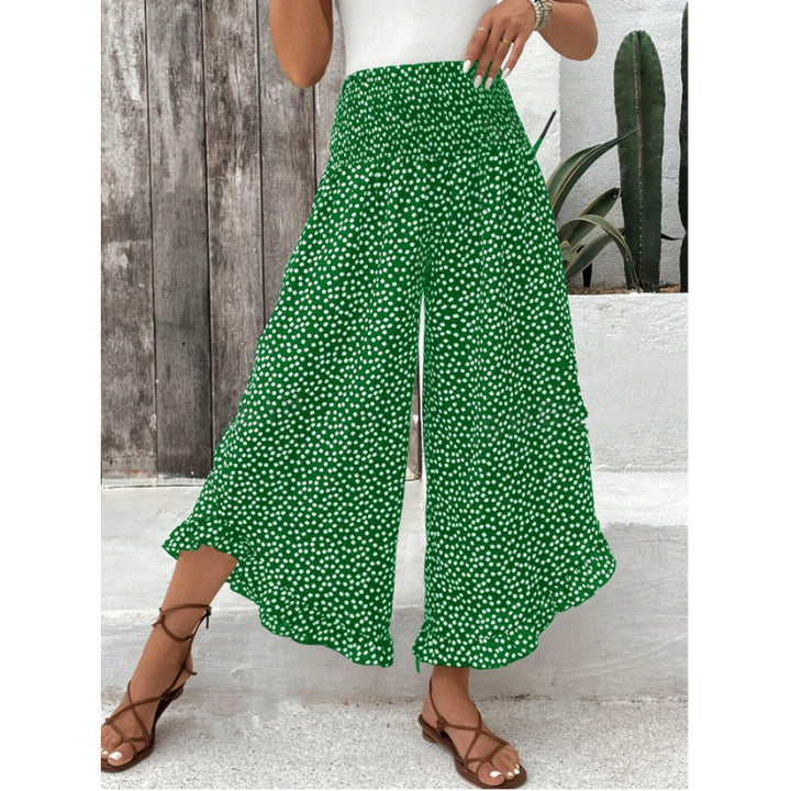 Damen Freizeithose mit weitem Bein und modernem Polka-Dot-Muster Drune