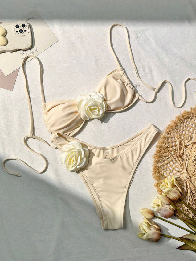 Damen Bikini mit flower Applikationen Drune