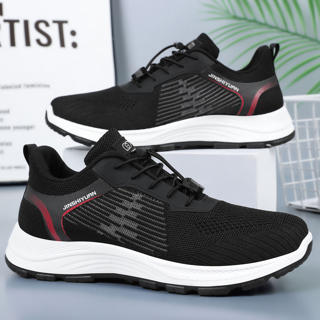 Damen nan ultraleichter Strick-Freizeitsneaker mit Schnellzugverschluss, verstärkter Fersenlasche und ergonomischer Wellen-EVA-Sohle Drune
