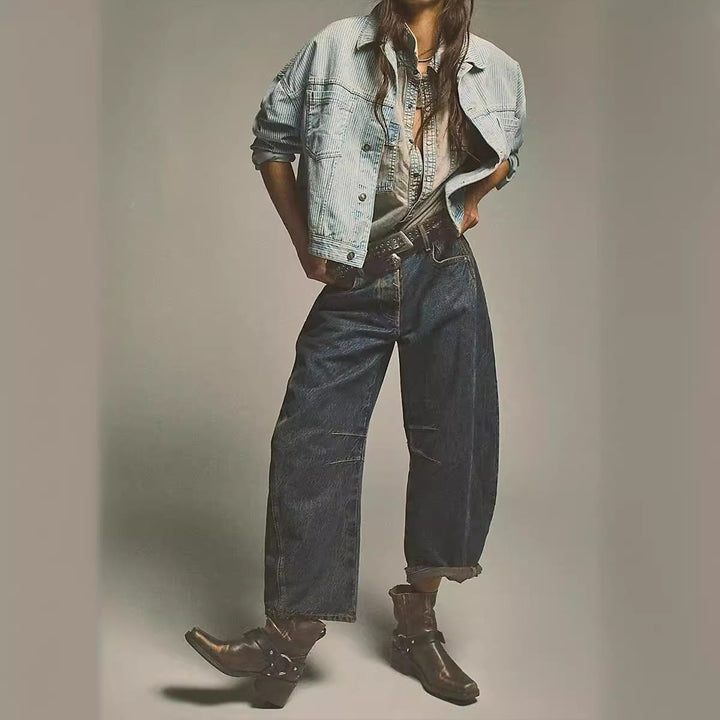Damen Bequeme und lässige Jeans mit weitem Schnitt Drune