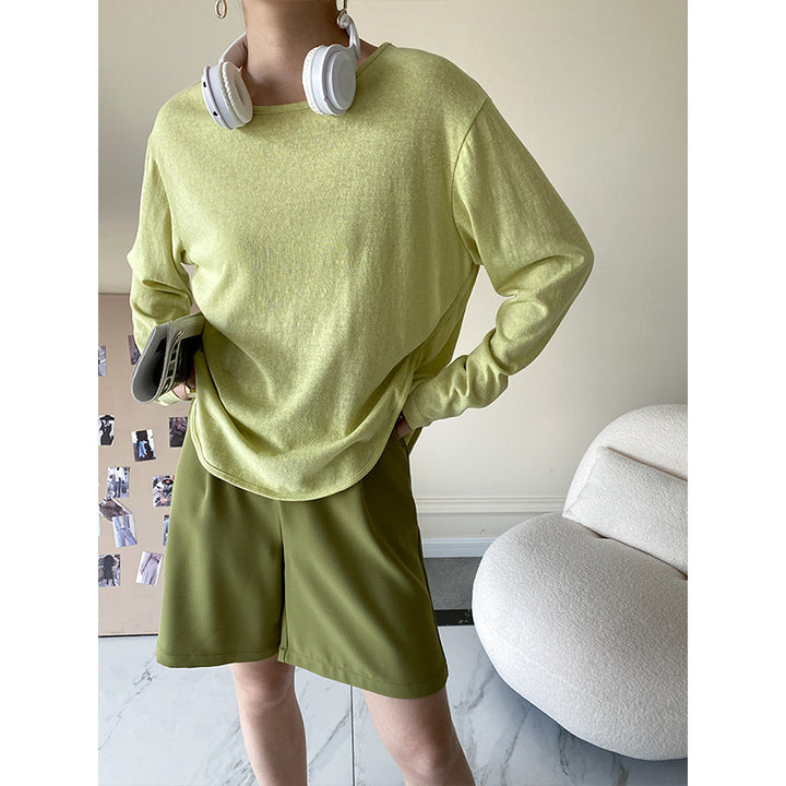 Damen lässiges Langarmshirt aus atmungsaktivem Material mit komfortablem Schnitt Drune
