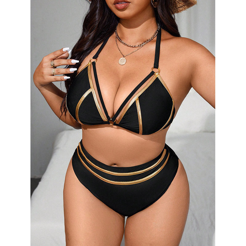Damen Triangel-Bikini mit luxuriösen Goldakzenten Drune