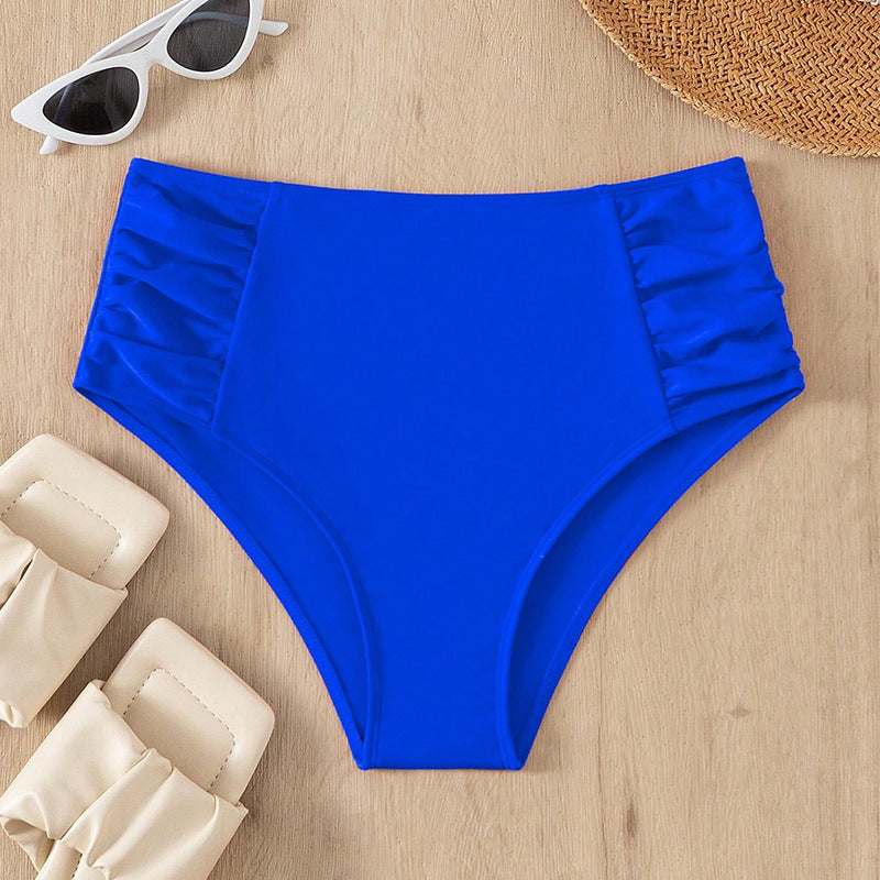 Damen Hoch geschnittene Badehose mit dekorativem Rüschendesign Drune