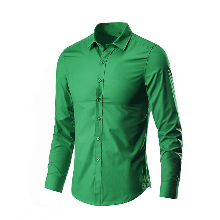 Herren nan Slim-Fit Businesshemd aus Stretch-Baumwollmix mit Kentkragen Drune
