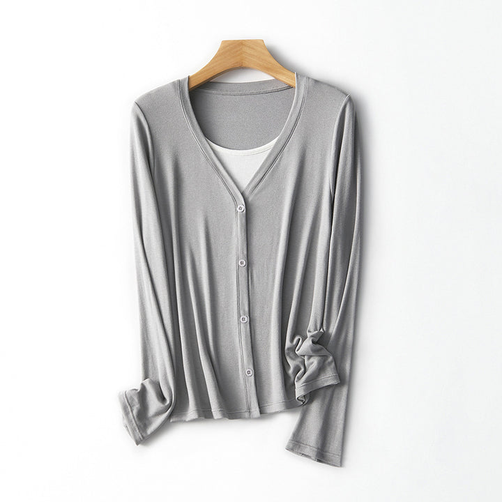 Damen Leichtgewicht Langarm Button-Up Cardigan Drune