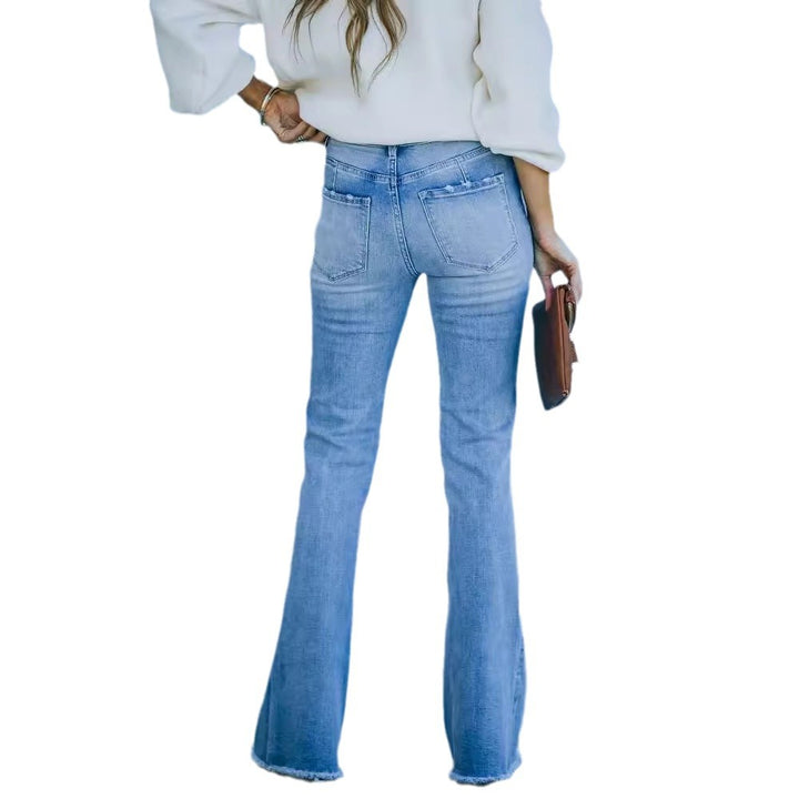 Damen Flared Jeans mit hohem Bund und modernen Vintage-Effekten Drune