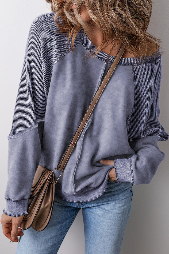 Damen lässiger Oversized-Pullover mit strukturiertem Material und weitem Schnitt Drune