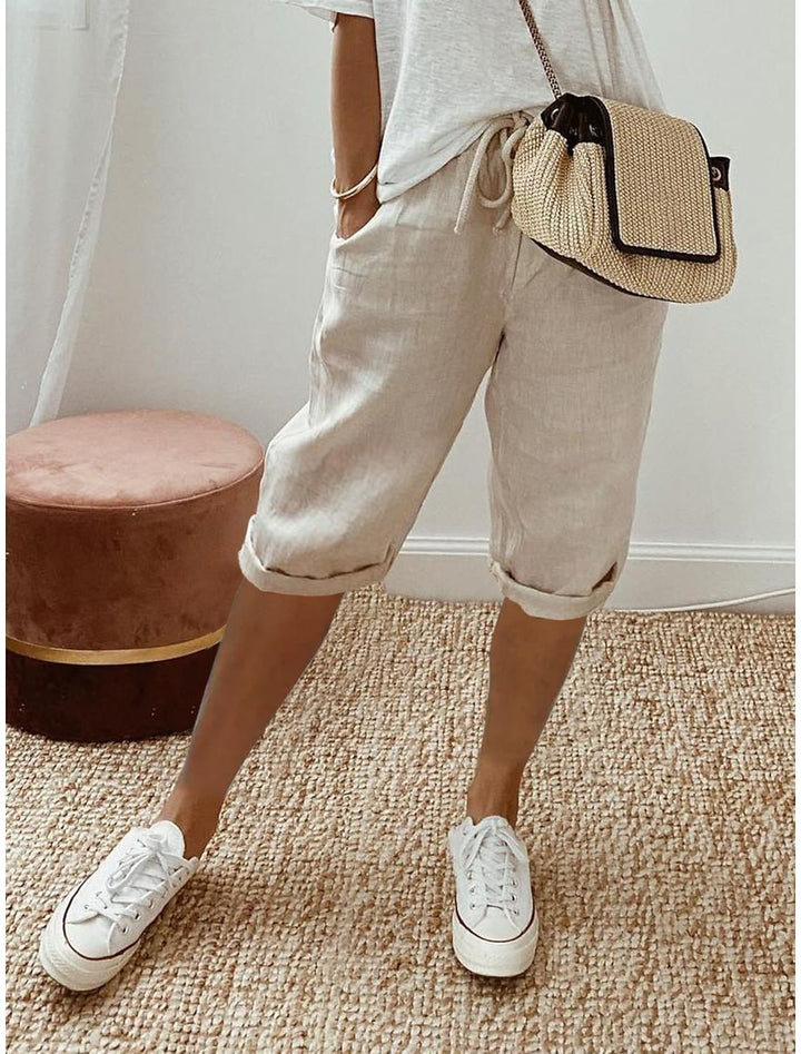 Leichte Shorts mit elastischem Bund für Damen Drune