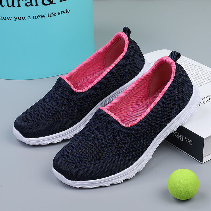 Damen nan leichter gestrickter Schlupfsneaker mit Glitzerfäden, elastischem Einstieg und flexibler Leichtsohle Drune