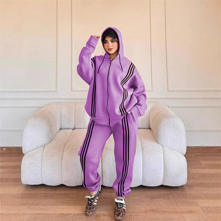 Damen Sportlicher Jumpsuit mit hohem Kragen und seitlichem Reißverschluss Drune