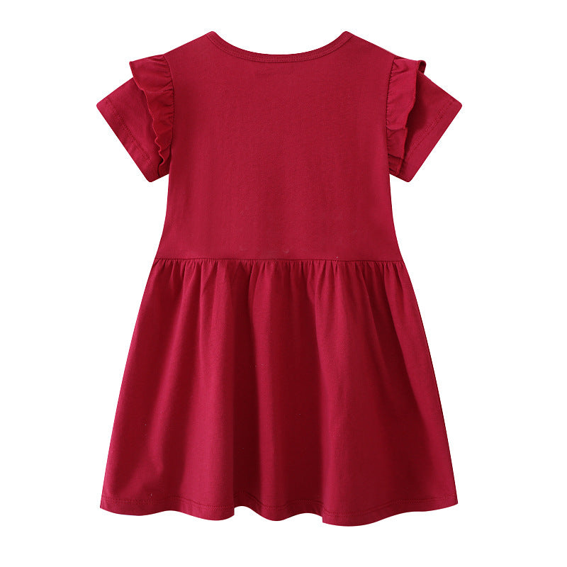 Mädchen Freizeitkleid mit niedlichem Hasen- und Blumenmotiv Drune