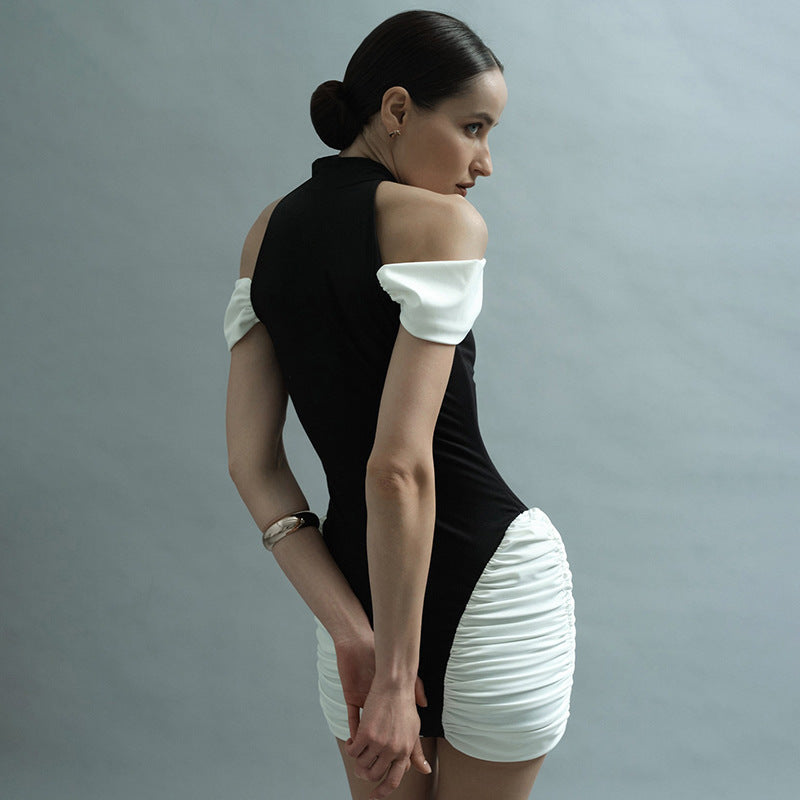 Damen Figurumspielendes Kleid mit durchgehendem Rüschendesign Drune